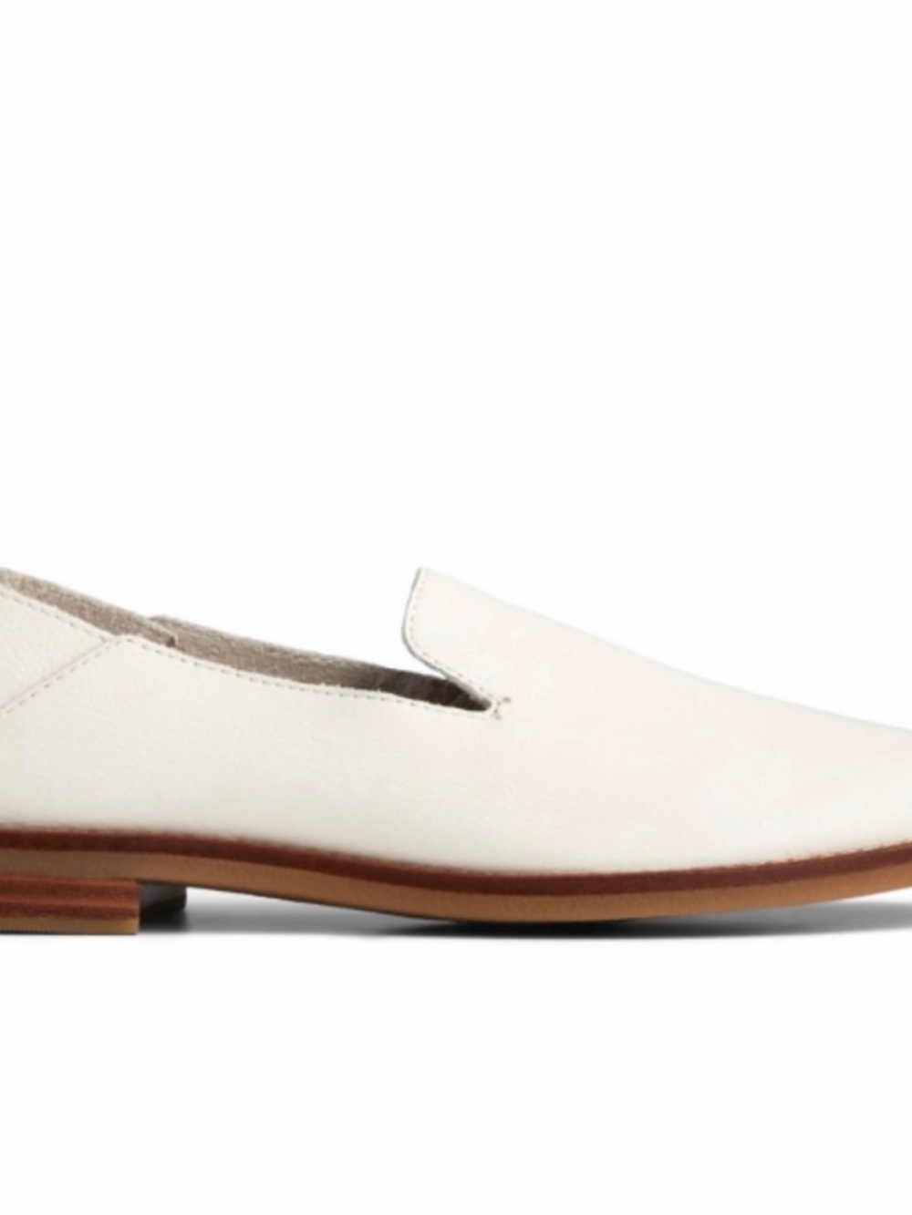 Minimalist White Genuine Leather Slip-On Loafer